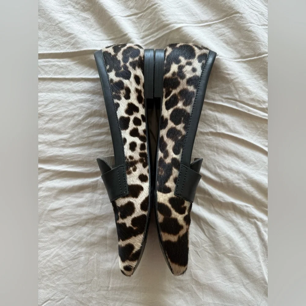 Boden Loafers Calf Hair Leopard Print Size 9.5 (41) brown and black - Picture 3 of 4